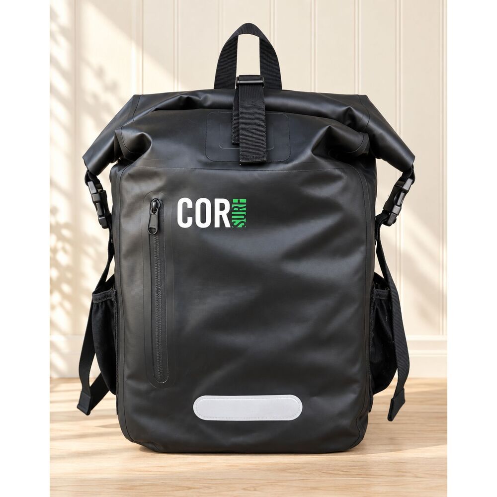 COR Surf Roll Top Dry Bag Backpack Black Waterproof Outdoor Travel Kayak